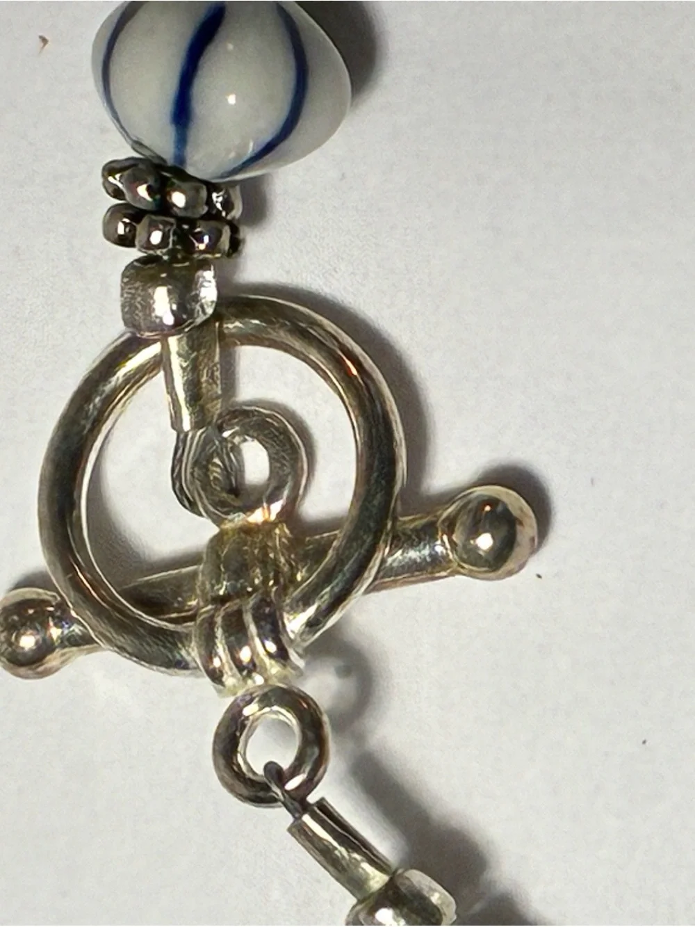 Handmade Celtic Triskele Ceramic Pendant Necklace & Bracelet Set